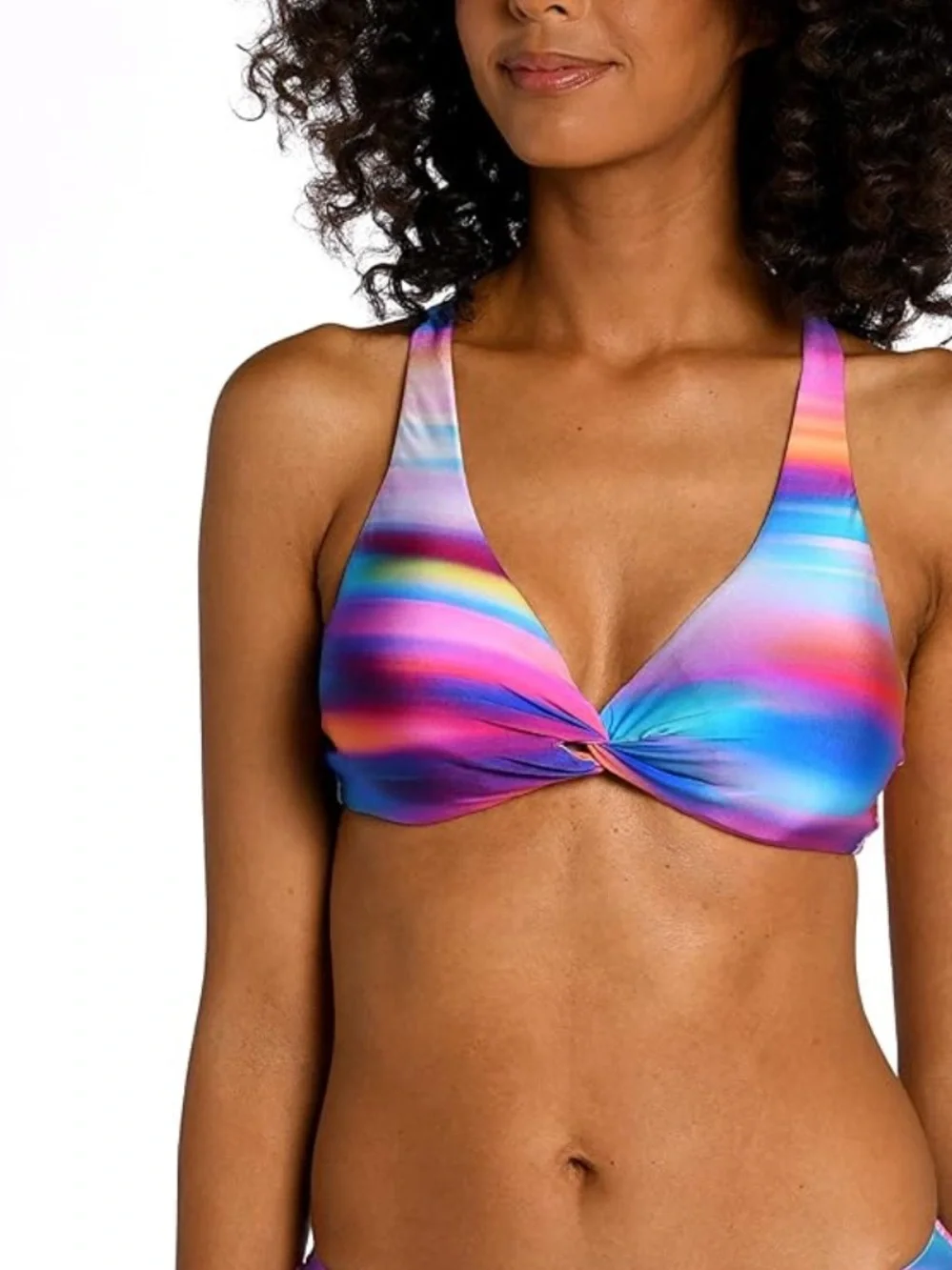 La Blanca Over The Shoulder Underwire Wrap Bikini Swimsuit Top Size 8